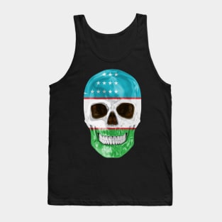 Uzbekistan Flag Skull - Gift for Uzbekistani With Roots From Uzbekistan Tank Top